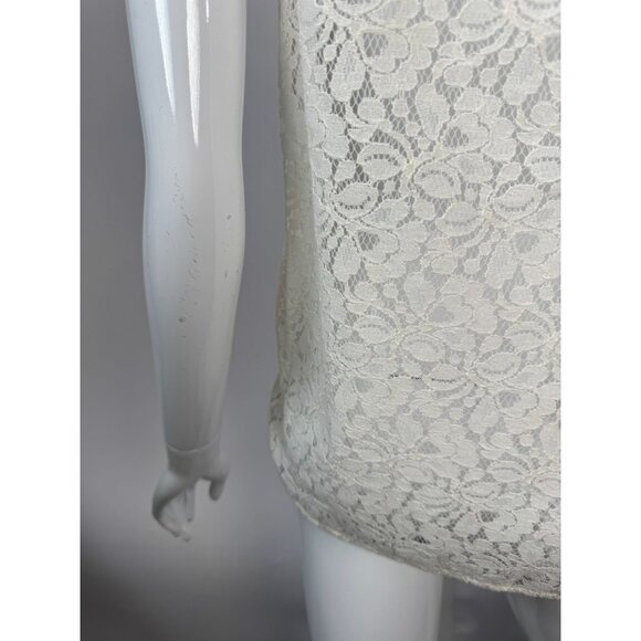 Lace Sleeveless Top With Back Zipper Closure By Pimkie Ivory Floral Design Women - Picture 10 of 16